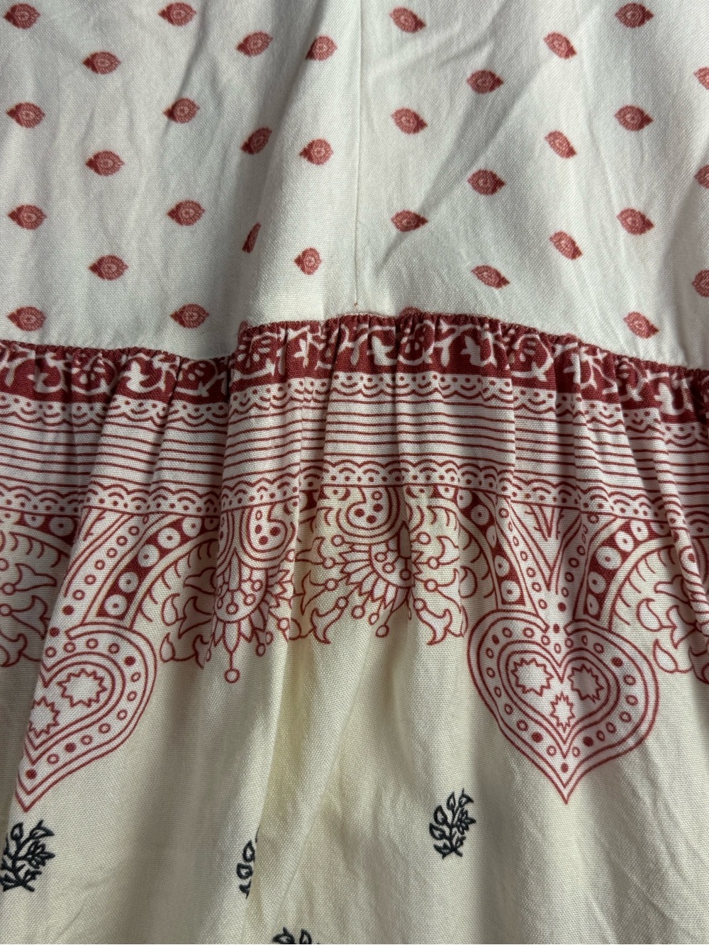 Sundance Patterned Rayon Tunic Top Keyhole Back M - Picture 8 of 10